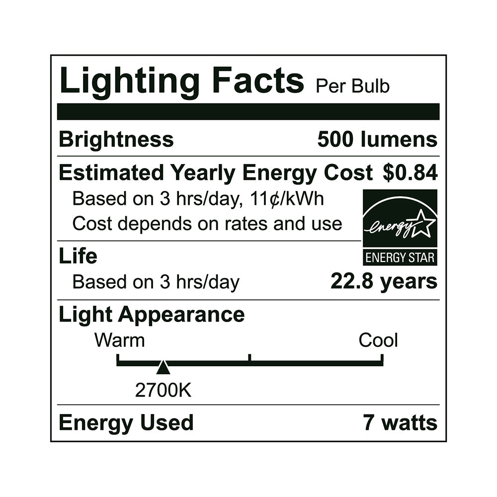 Euri Lighting 7W Dimmable 2700K LED 2-Piece Wide Spot Bulb Value Pack