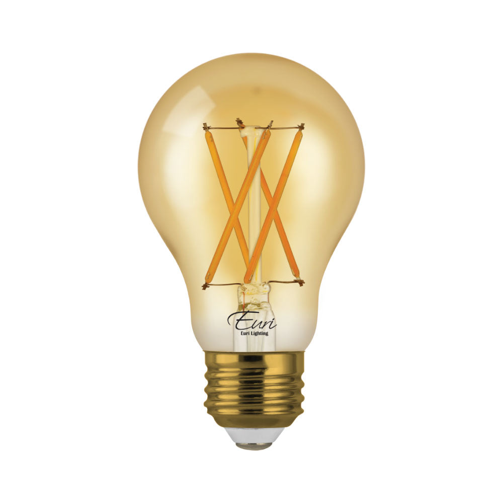 Euri Lighting 7W Omni-Directional Dimmable 2200K LED Filament Bulb With Amber Glass Body