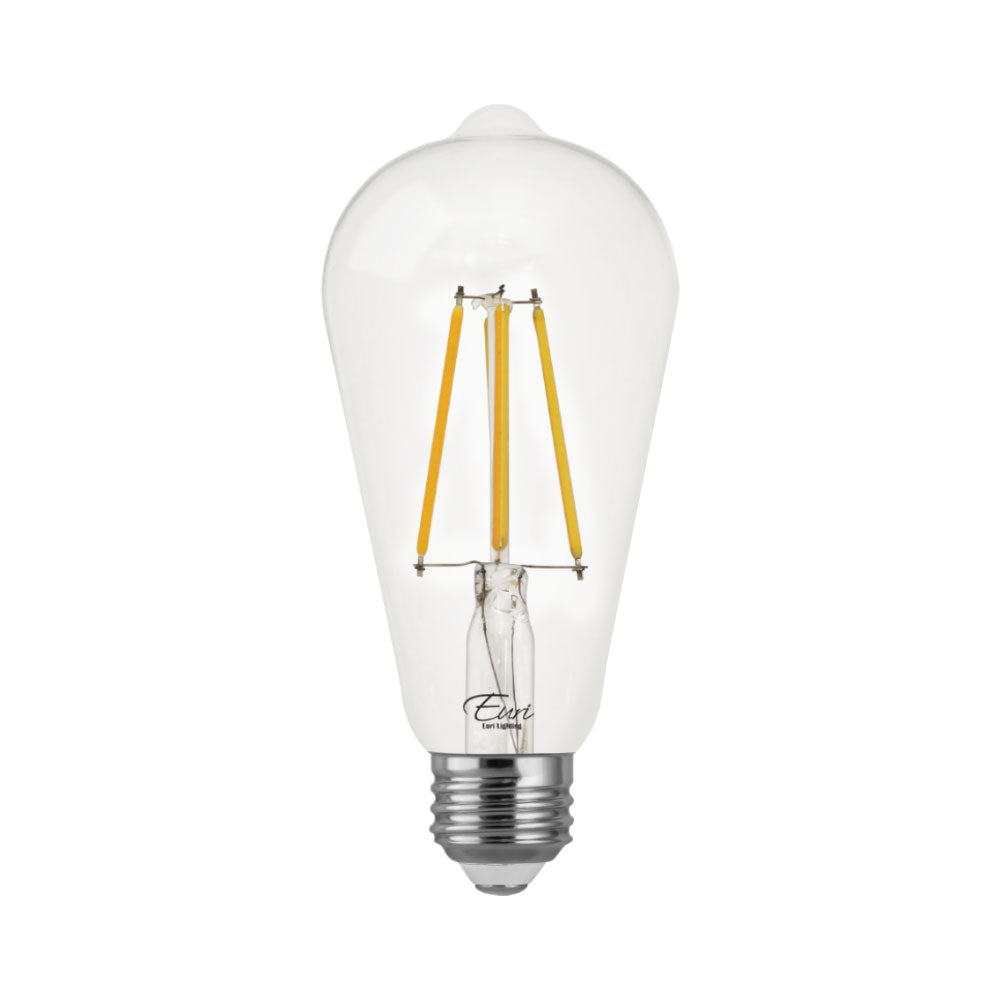 Euri Lighting 7W Omni-Directional Dimmable 3000K Vintage Edison LED Filament Bulb With Clear Glass Body