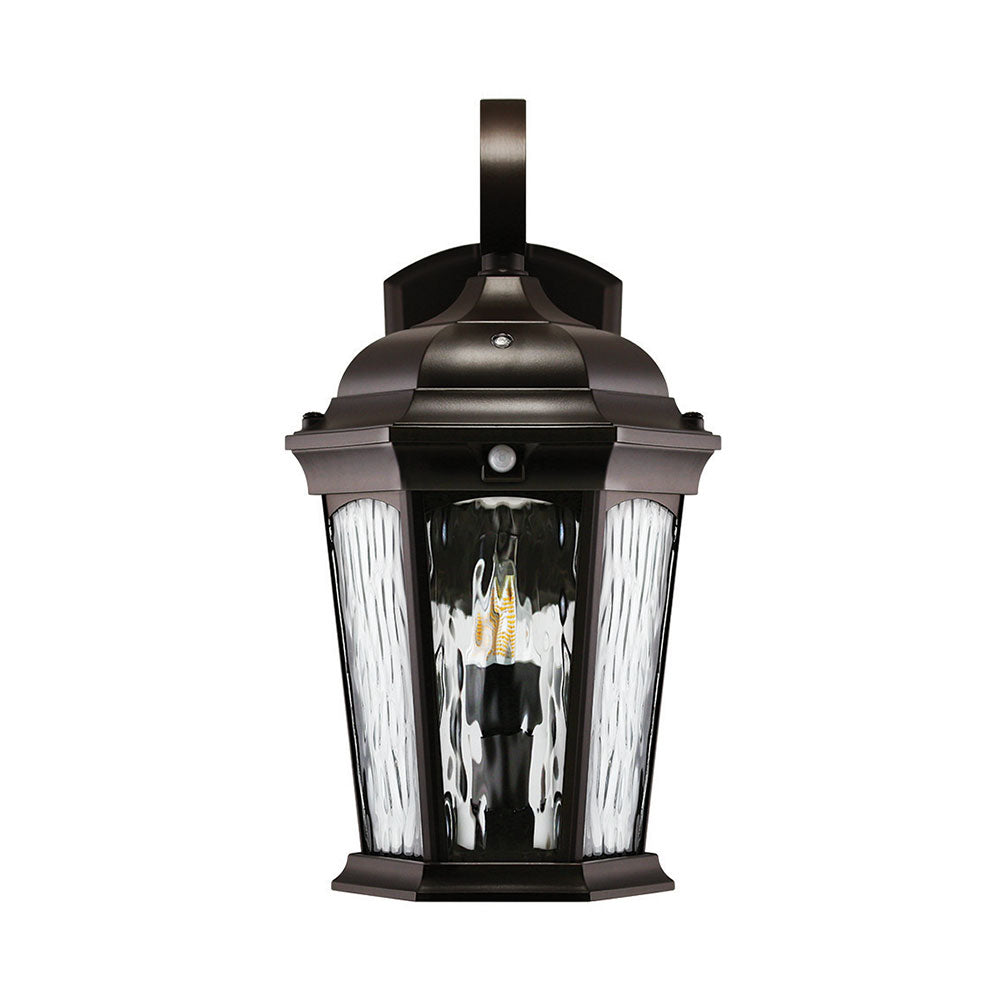 Euri Lighting 9" x 15" 230W Bronze Outdoor Wall Lantern With Water Glass Lens