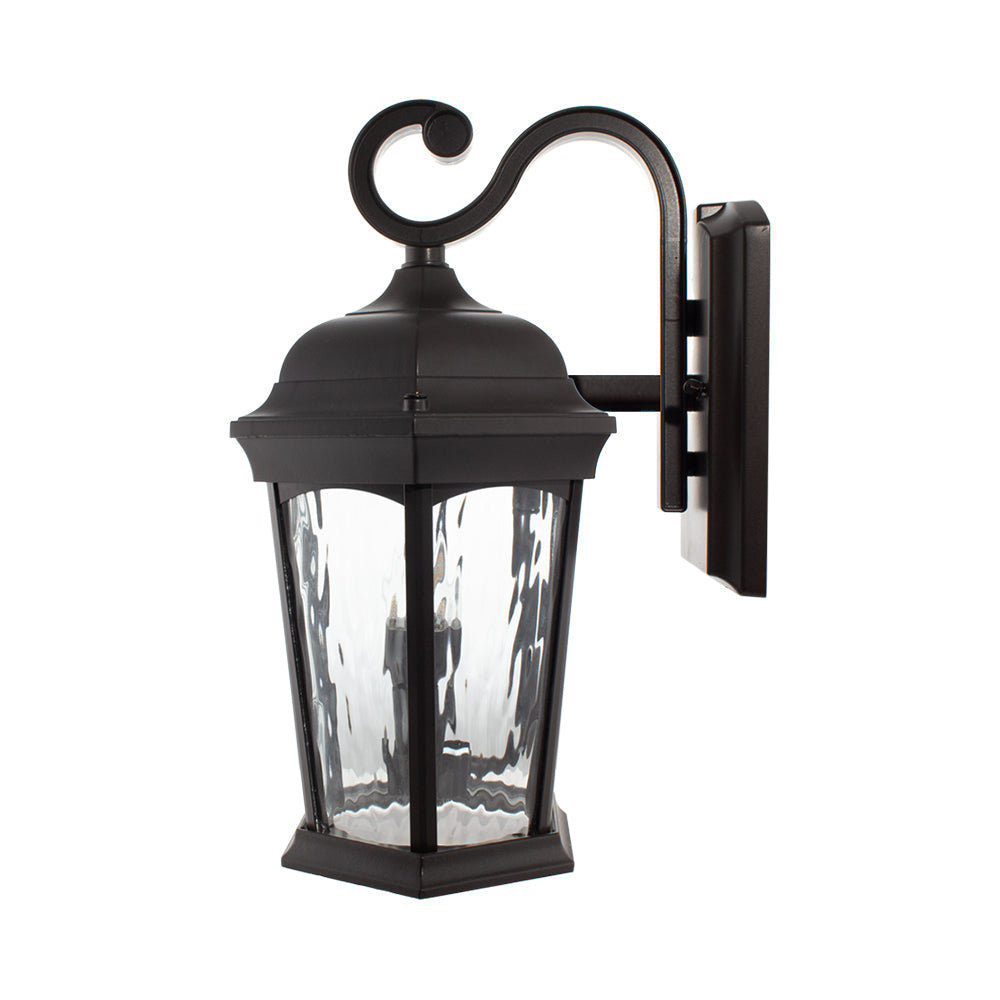 Euri Lighting 9" x 15" 230W Bronze Outdoor Wall Lantern With Water Glass Lens