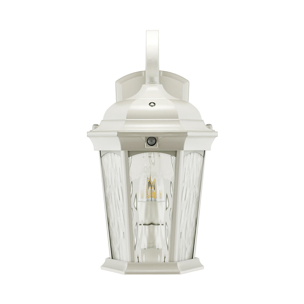 Euri Lighting 9" x 15" White Outdoor Wall Lantern With Water Glass Lens