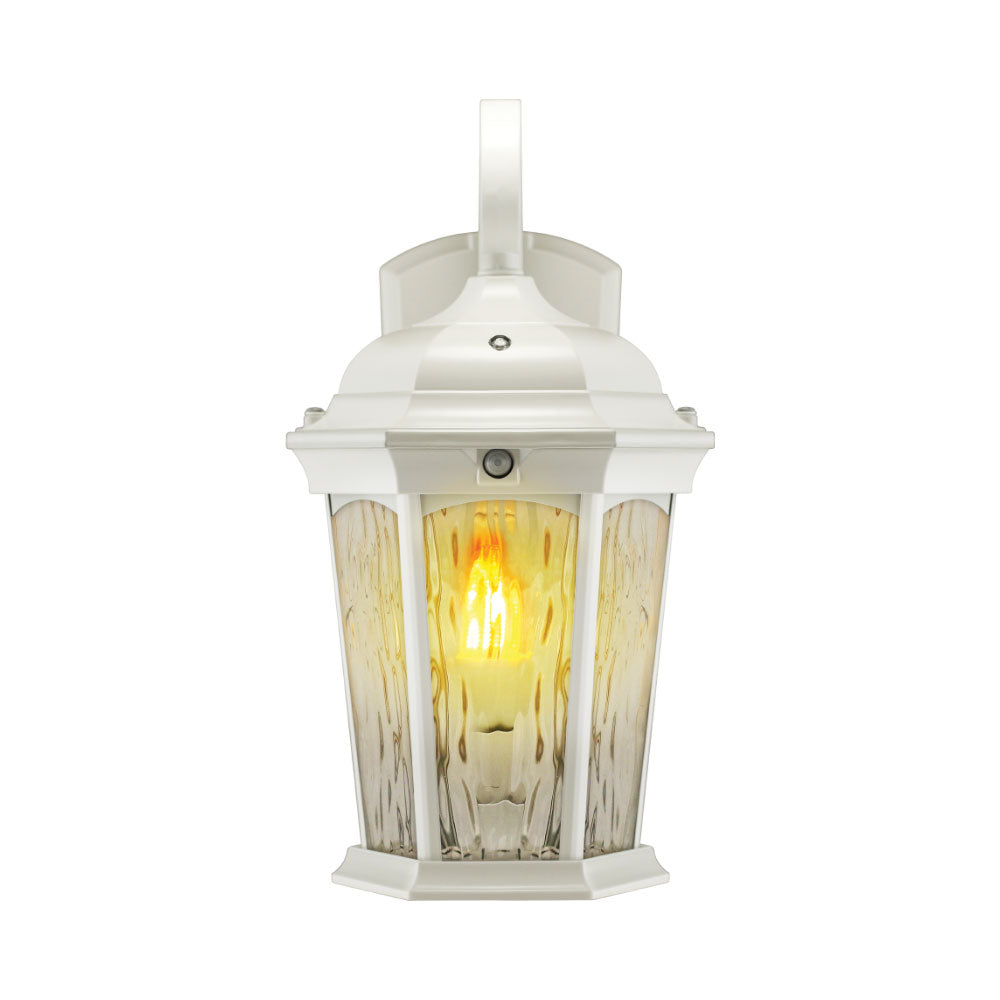 Euri Lighting 9" x 15" White Outdoor Wall Lantern With Water Glass Lens