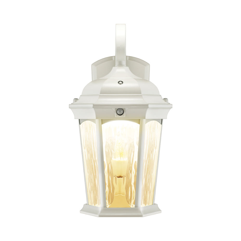 Euri Lighting 9" x 15" White Outdoor Wall Lantern With Water Glass Lens