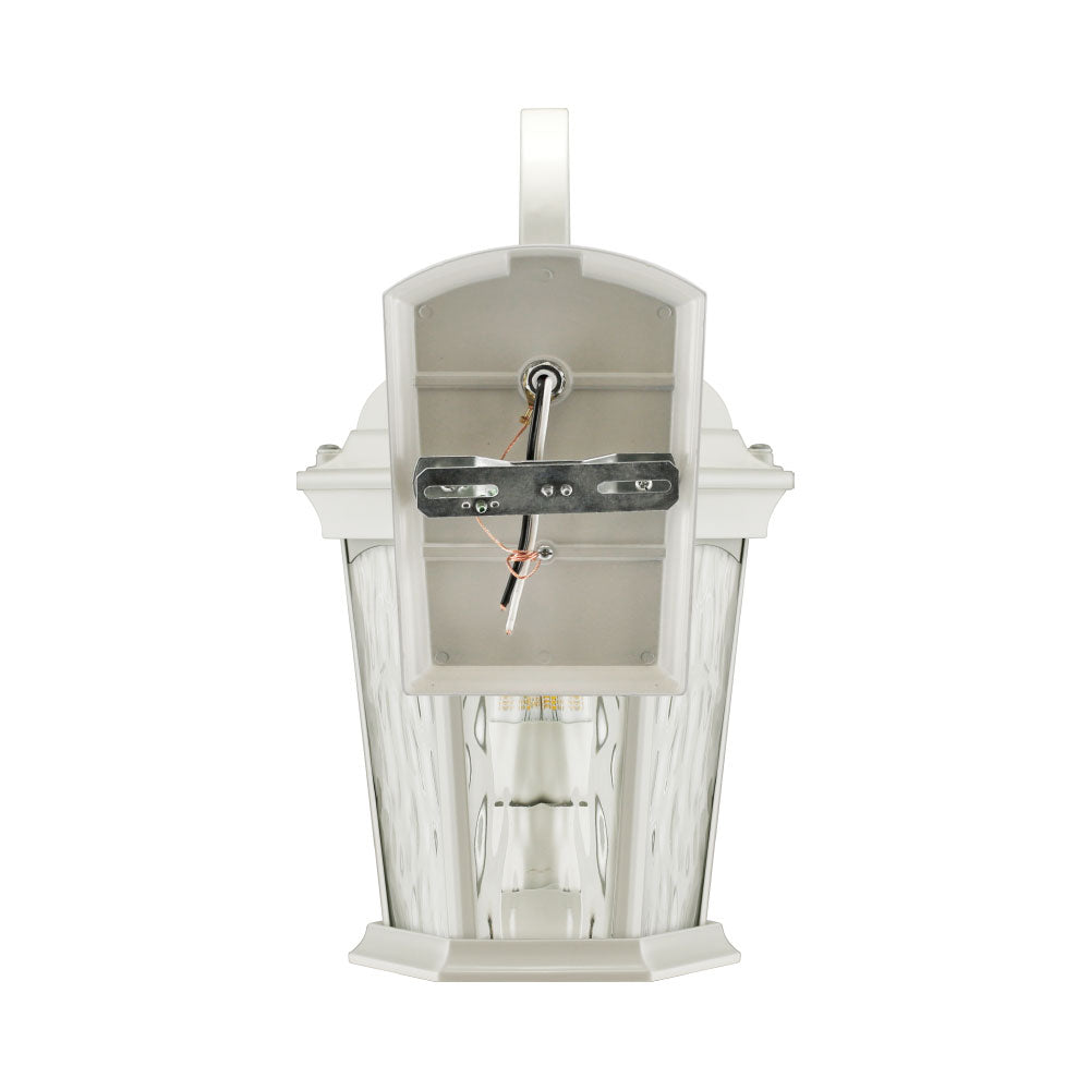 Euri Lighting 9" x 15" White Outdoor Wall Lantern With Water Glass Lens