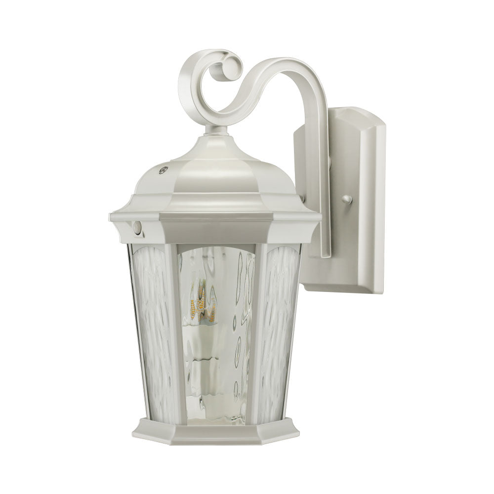 Euri Lighting 9" x 15" White Outdoor Wall Lantern With Water Glass Lens