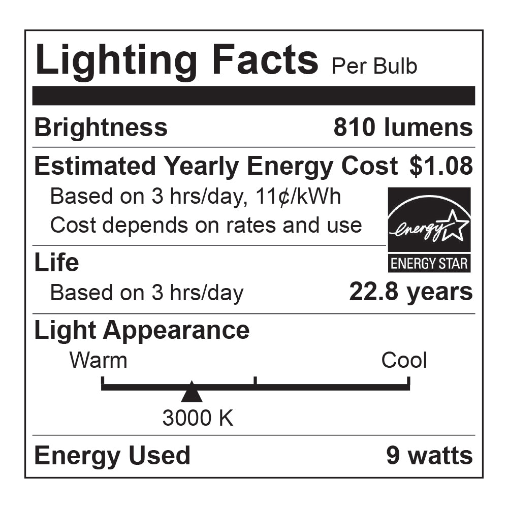 Euri Lighting 9W Omni-Directional Dimmable 3000K LED Bulb 2-Piece Value Pack