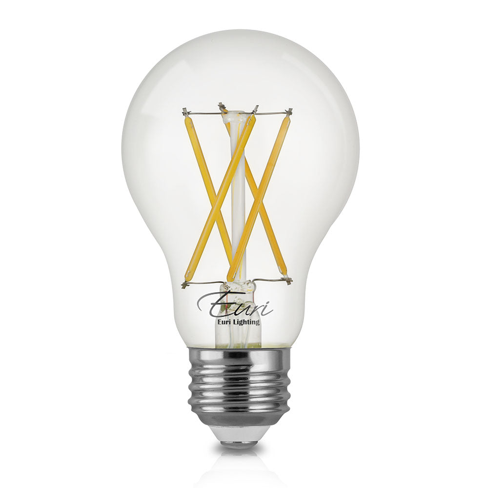 Euri Lighting 9W Omni-Directional Dimmable 3000K LED Filament Bulb With Clear Glass Body