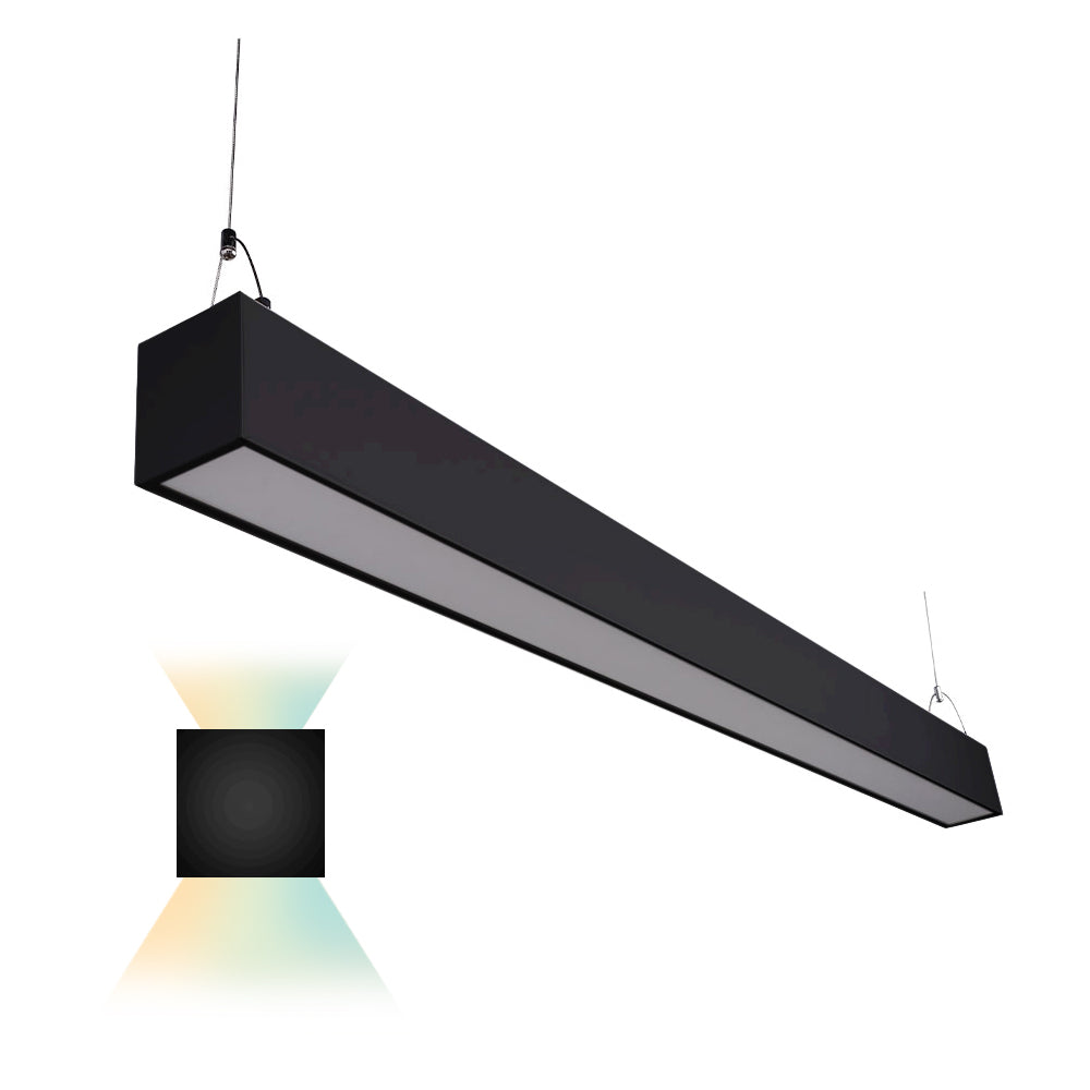 Euri Lighting Black 48" Dimmable 50W LED Suspended Up & Down Strip Light