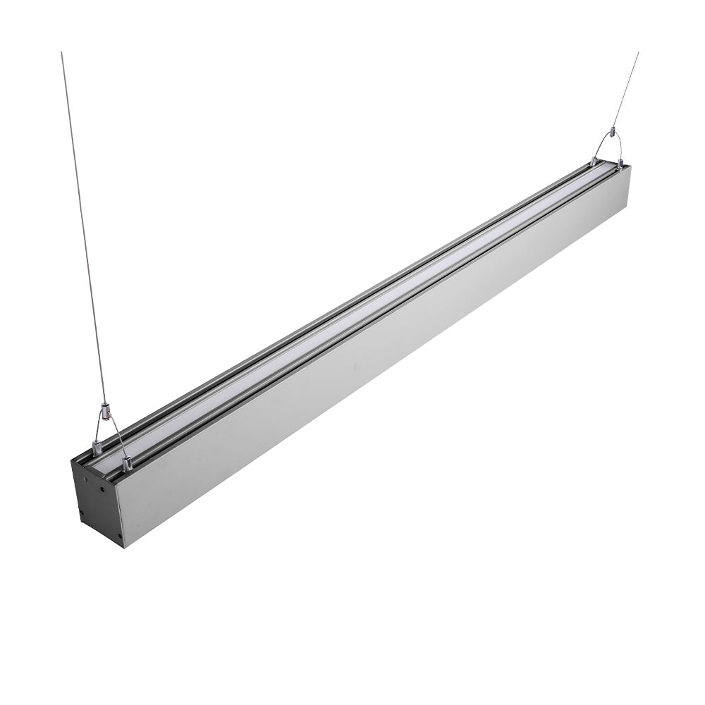 Euri Lighting Silver 48" Dimmable 50W LED Suspended Up & Down Strip Light