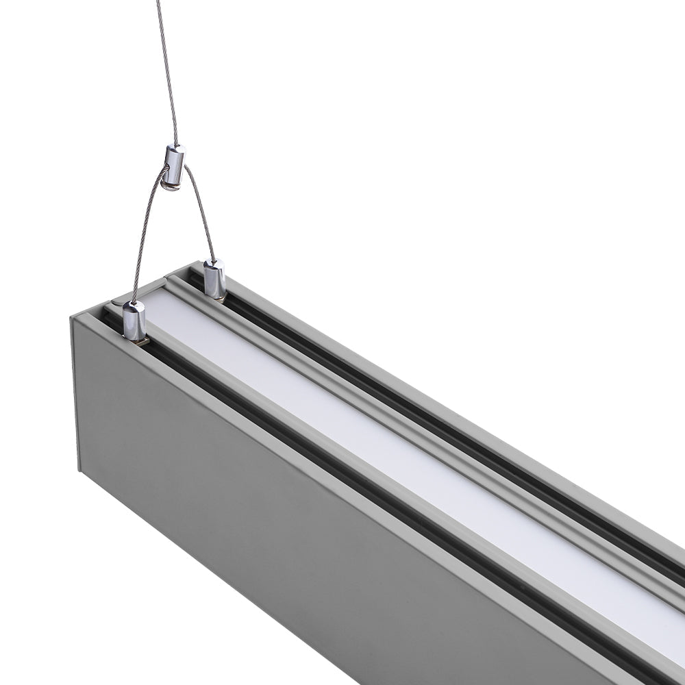 Euri Lighting Silver 48" Dimmable 50W LED Suspended Up & Down Strip Light