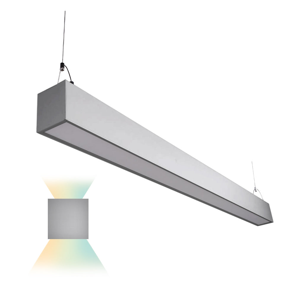 Euri Lighting Silver 48" Dimmable 50W LED Suspended Up & Down Strip Light