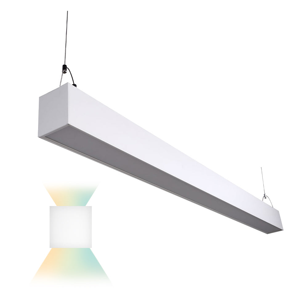 Euri Lighting White 48" Dimmable 50W LED Suspended Up & Down Strip Light