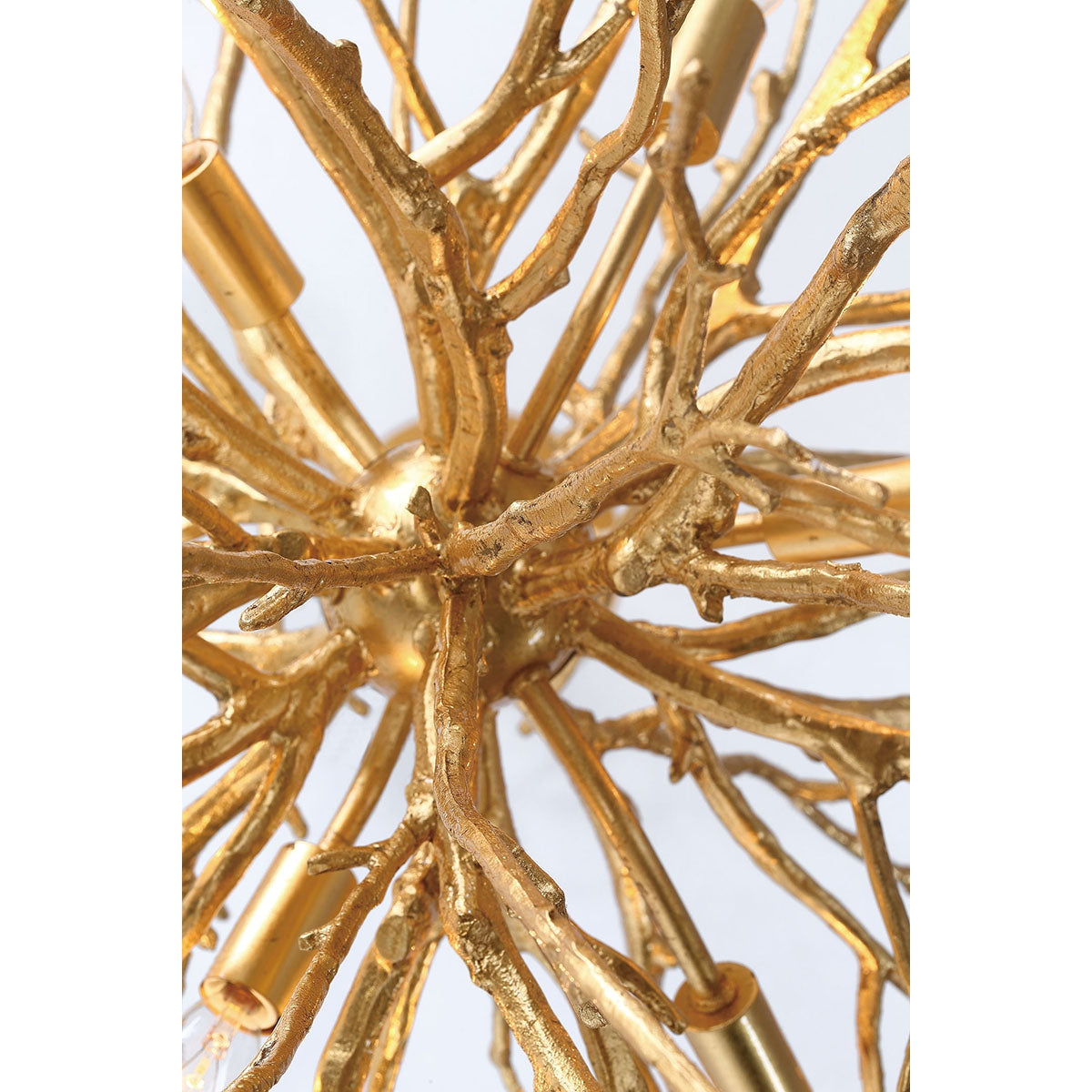 Eurofase Lighting Aberdeen 23" 4-Light Dimmable Incandescent Gold Chandelier With Gold Free-Flowing Gilded Branch Accents