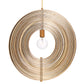 Eurofase Lighting Abruzzo 23" Large Round Dimmable Incandescent Natural Wood Pendant Light With Retractable Rings Shade