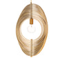 Eurofase Lighting Abruzzo 23" Large Round Dimmable Incandescent Natural Wood Pendant Light With Retractable Rings Shade