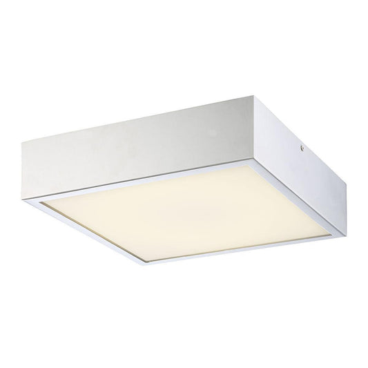 Eurofase Lighting Acara 12" Dimmable Integrated LED Square Chrome Flush Mount With White Acrylic Shade