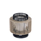 Eurofase Lighting Aden 17" 1-Light Brown Rope Shade Matte Black Pet Weave Portable Outdoor Light