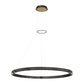 Eurofase Lighting Admiral 48" Medium Round Matte Black/Gold Metal Dimmable Integrated LED Chandelier With Soft White Acrylic Shade