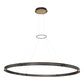 Eurofase Lighting Admiral 62" Large Round Matte Black/Gold Metal Dimmable Integrated LED Chandelier With Soft White Acrylic Shade