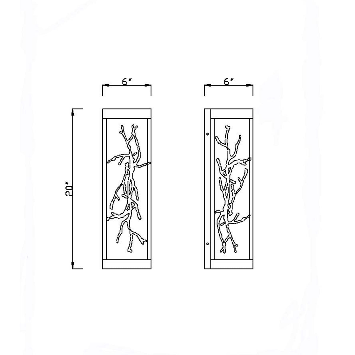 Eurofase Lighting Aerie 20" 4-Light Integrated LED Iron Steel With Silver Gilded Branches Outdoor Wall Sconce