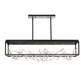 Eurofase Lighting Aerie 42" 8-Light Dimmable Integrated LED Rectangular Black Open-Cage Framed Chandelier With Silver Free-Flowing Gilded Branch Accents