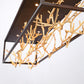 Eurofase Lighting Aerie 42" 8-Light Dimmable Integrated LED Rectangular Bronze Open-Cage Framed Chandelier With Gold Free-Flowing Gilded Branch Accents