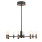 Eurofase Lighting Albany 24" 8-Light Dimmable Integrated LED Brass & Black Chandelier