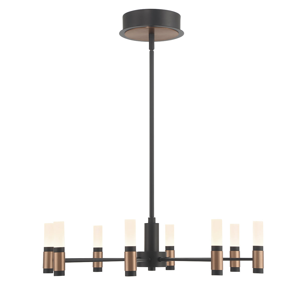 Eurofase Lighting Albany 24" 8-Light Dimmable Integrated LED Brass & Black Chandelier