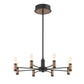 Eurofase Lighting Albany 24" 8-Light Dimmable Integrated LED Brass & Black Chandelier