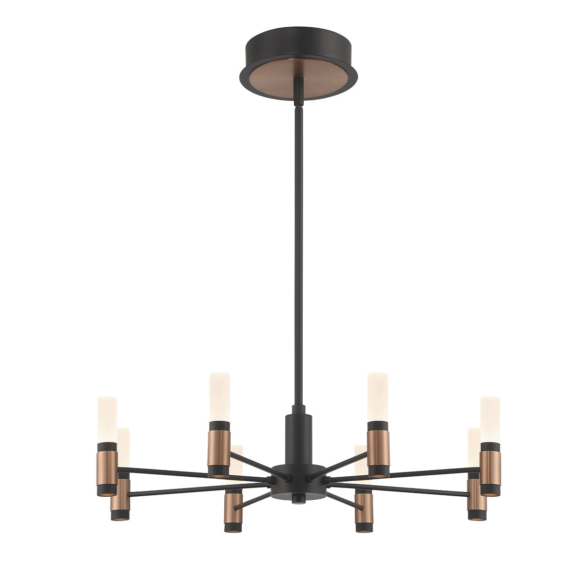 Eurofase Lighting Albany 24" 8-Light Dimmable Integrated LED Brass & Black Chandelier
