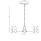 Eurofase Lighting Albany 24" 8-Light Dimmable Integrated LED Brass & Black Chandelier
