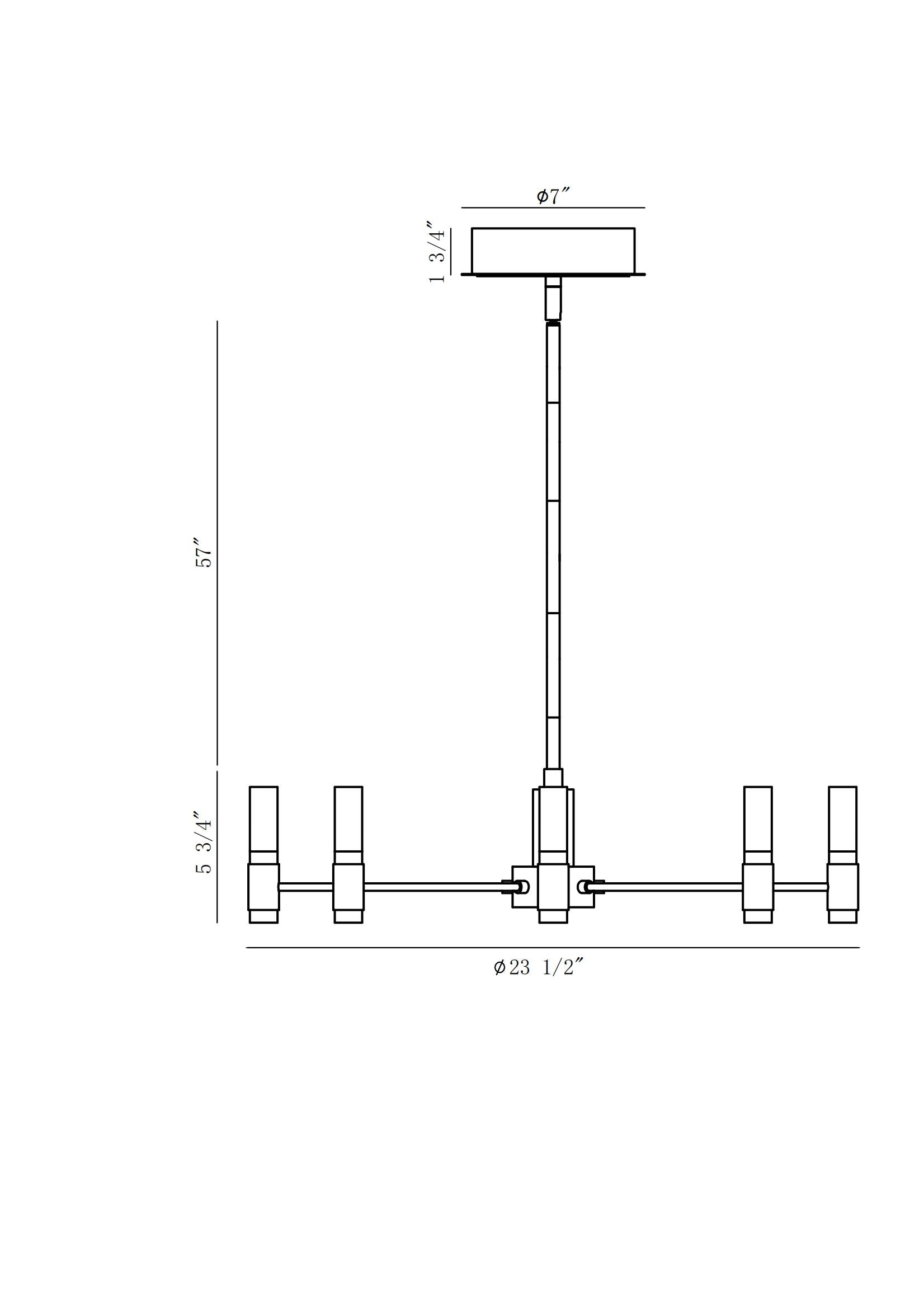 Eurofase Lighting Albany 24" 8-Light Dimmable Integrated LED Brass & Black Chandelier