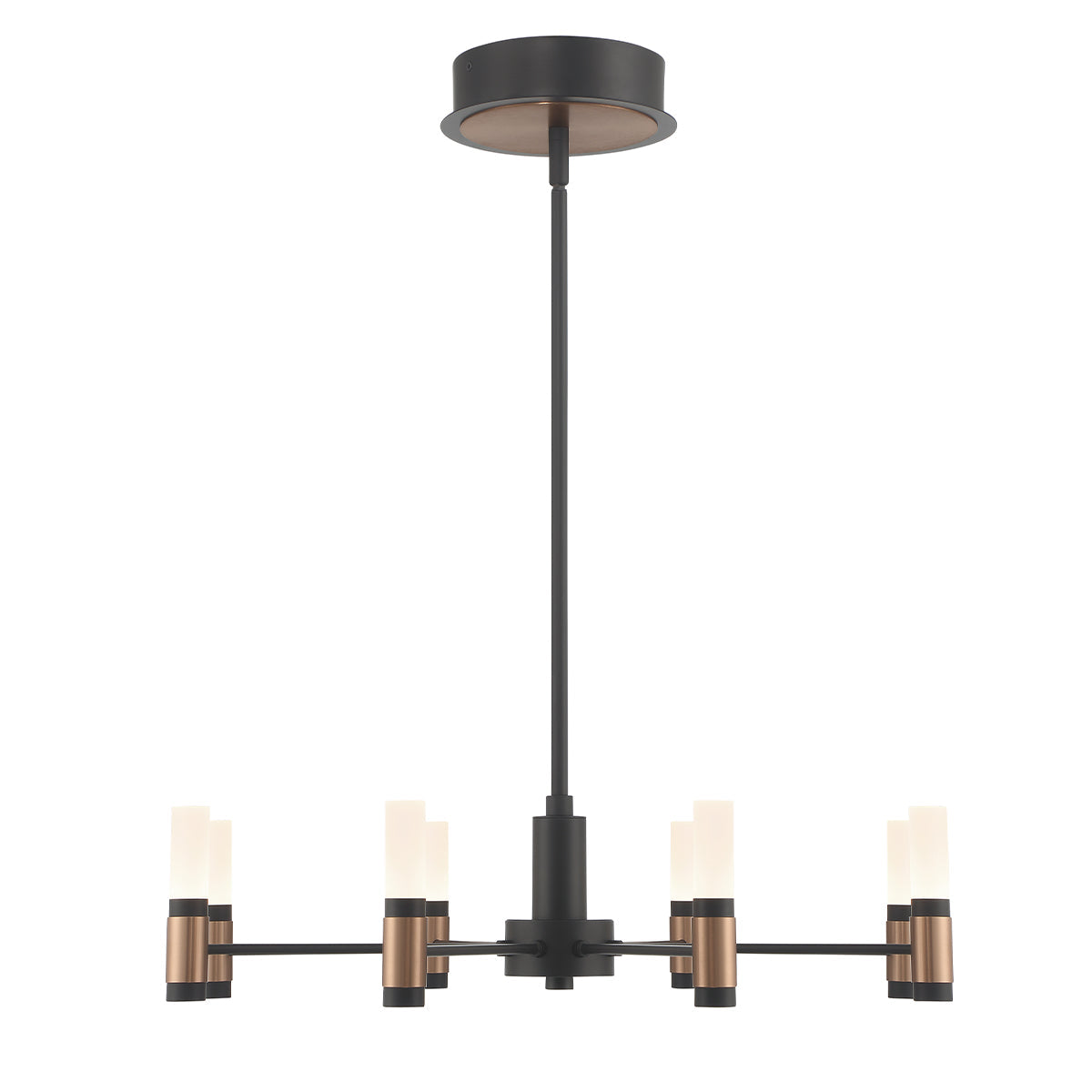 Eurofase Lighting Albany 24" 8-Light Dimmable Integrated LED Brass & Black Chandelier