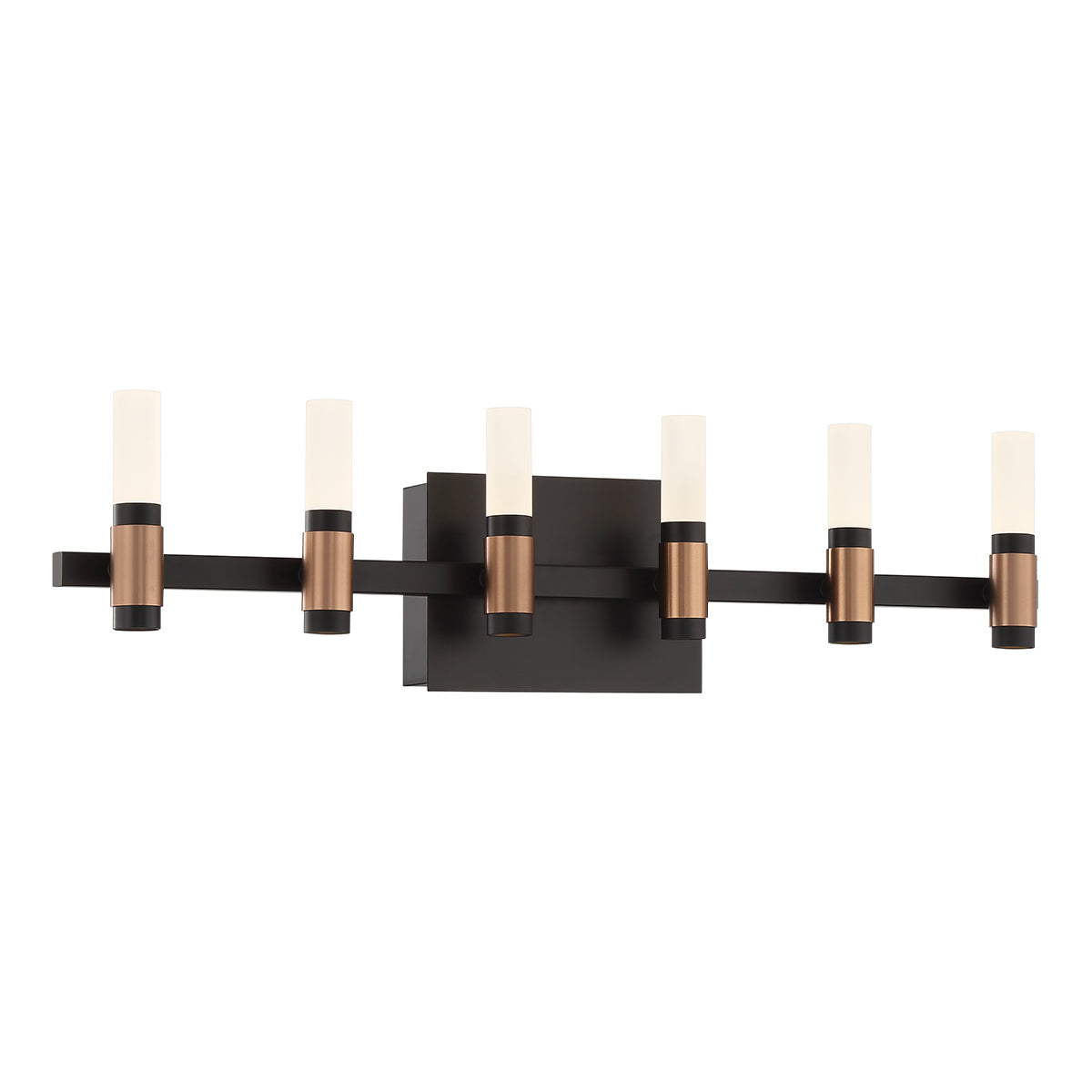 Eurofase Lighting Albany 27" 6-Light Dimmable Integrated LED Brass & Black Vanity Light
