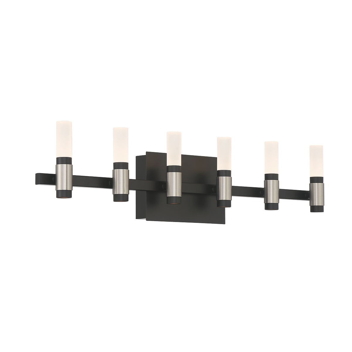 Eurofase Lighting Albany 27" 6-Light Dimmable Integrated LED Silver & Black Vanity Light