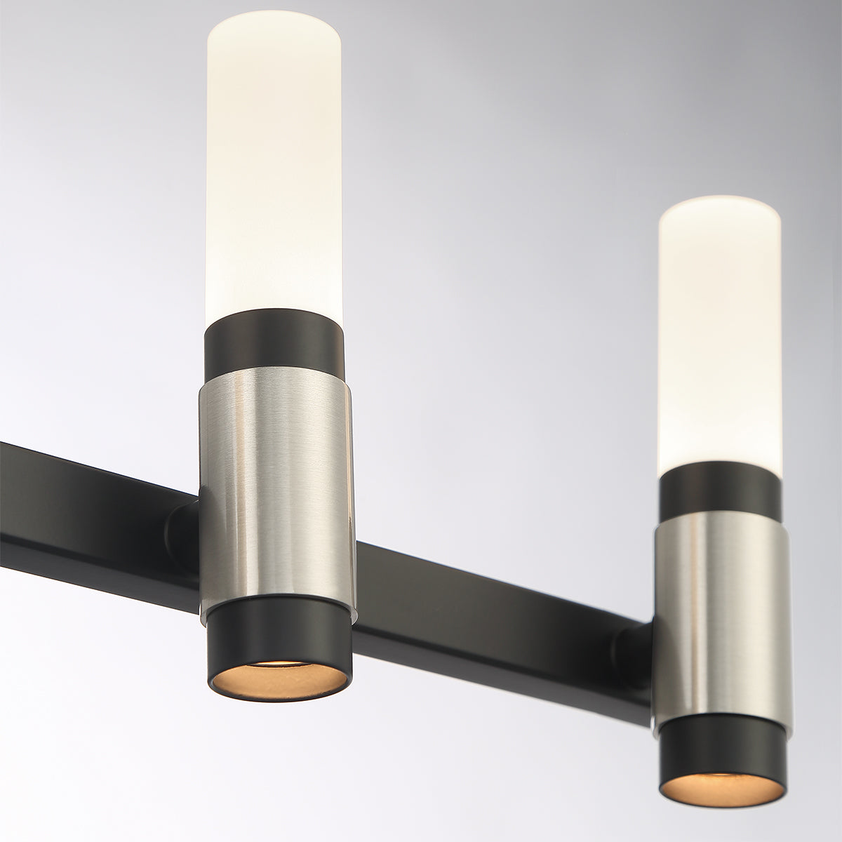 Eurofase Lighting Albany 27" 6-Light Dimmable Integrated LED Silver & Black Vanity Light