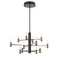 Eurofase Lighting Albany 29" 12-Light 3-Tier Dimmable Integrated LED Brass & Black Chandelier