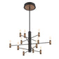 Eurofase Lighting Albany 29" 12-Light 3-Tier Dimmable Integrated LED Brass & Black Chandelier