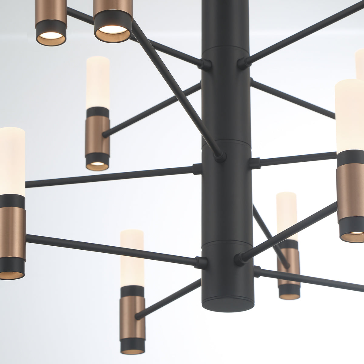 Eurofase Lighting Albany 29" 12-Light 3-Tier Dimmable Integrated LED Brass & Black Chandelier