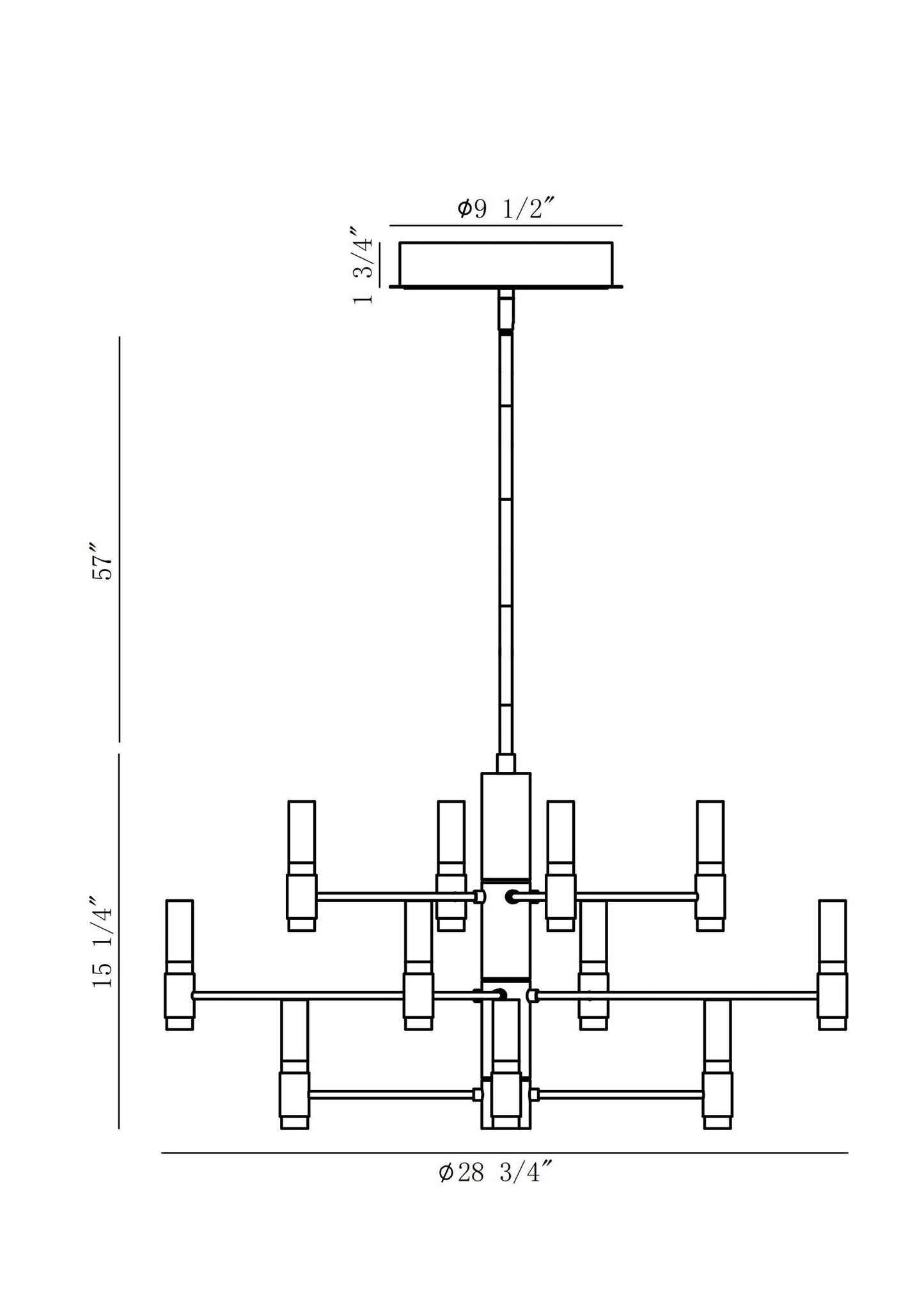 Eurofase Lighting Albany 29" 12-Light 3-Tier Dimmable Integrated LED Brass & Black Chandelier
