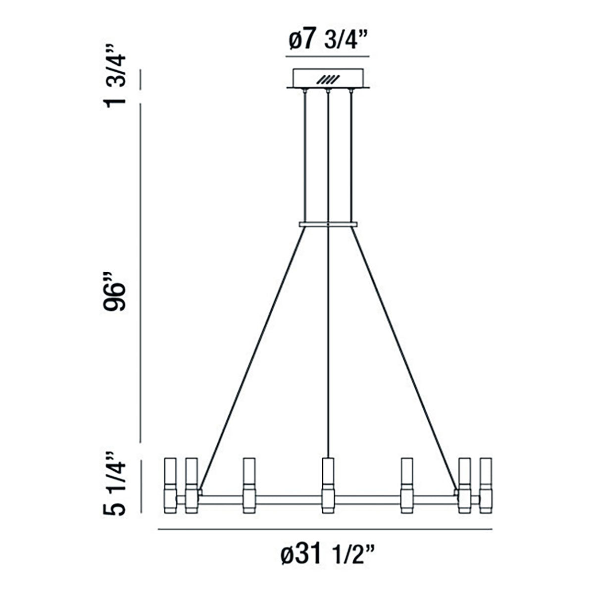 Eurofase Lighting Albany 32" 12-Light Dimmable Integrated LED Brass & Black Chandelier