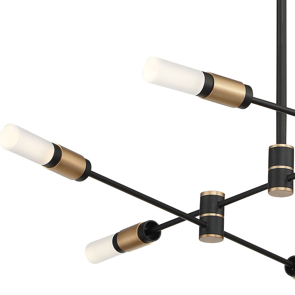Eurofase Lighting Albany 32" 6-Light Dimmable Integrated LED Brass & Black Chandelier