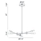Eurofase Lighting Albany 32" 6-Light Dimmable Integrated LED Brass & Black Chandelier