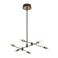 Eurofase Lighting Albany 32" 6-Light Dimmable Integrated LED Brass & Black Chandelier
