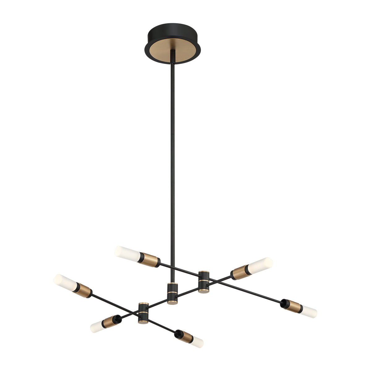 Eurofase Lighting Albany 32" 6-Light Dimmable Integrated LED Brass & Black Chandelier