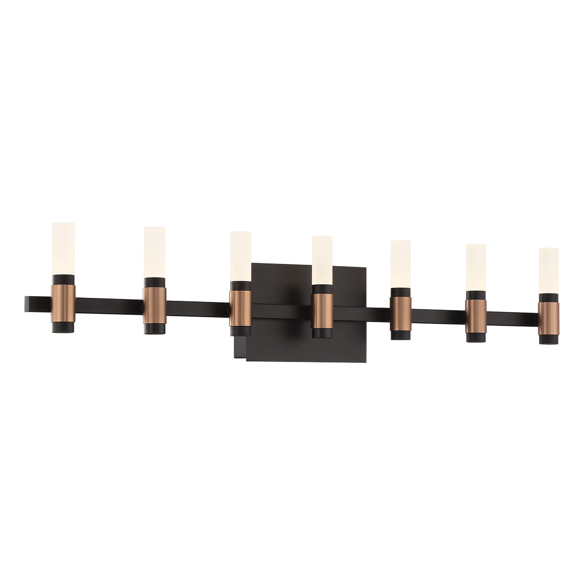Eurofase Lighting Albany 32" 7-Light Dimmable Integrated LED Brass & Black Vanity Light