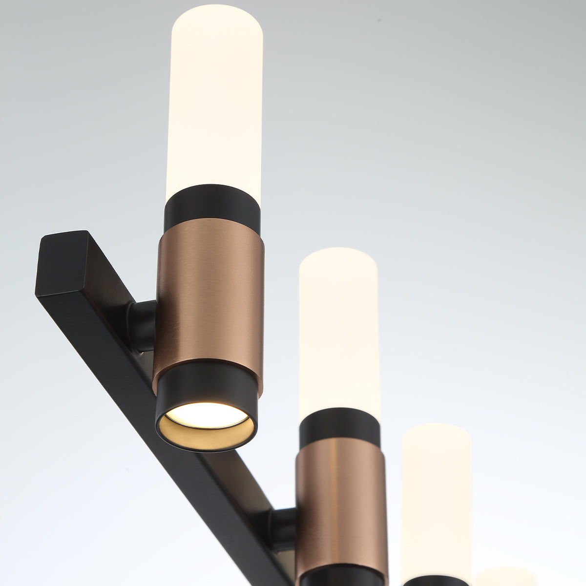 Eurofase Lighting Albany 32" 7-Light Dimmable Integrated LED Brass & Black Vanity Light