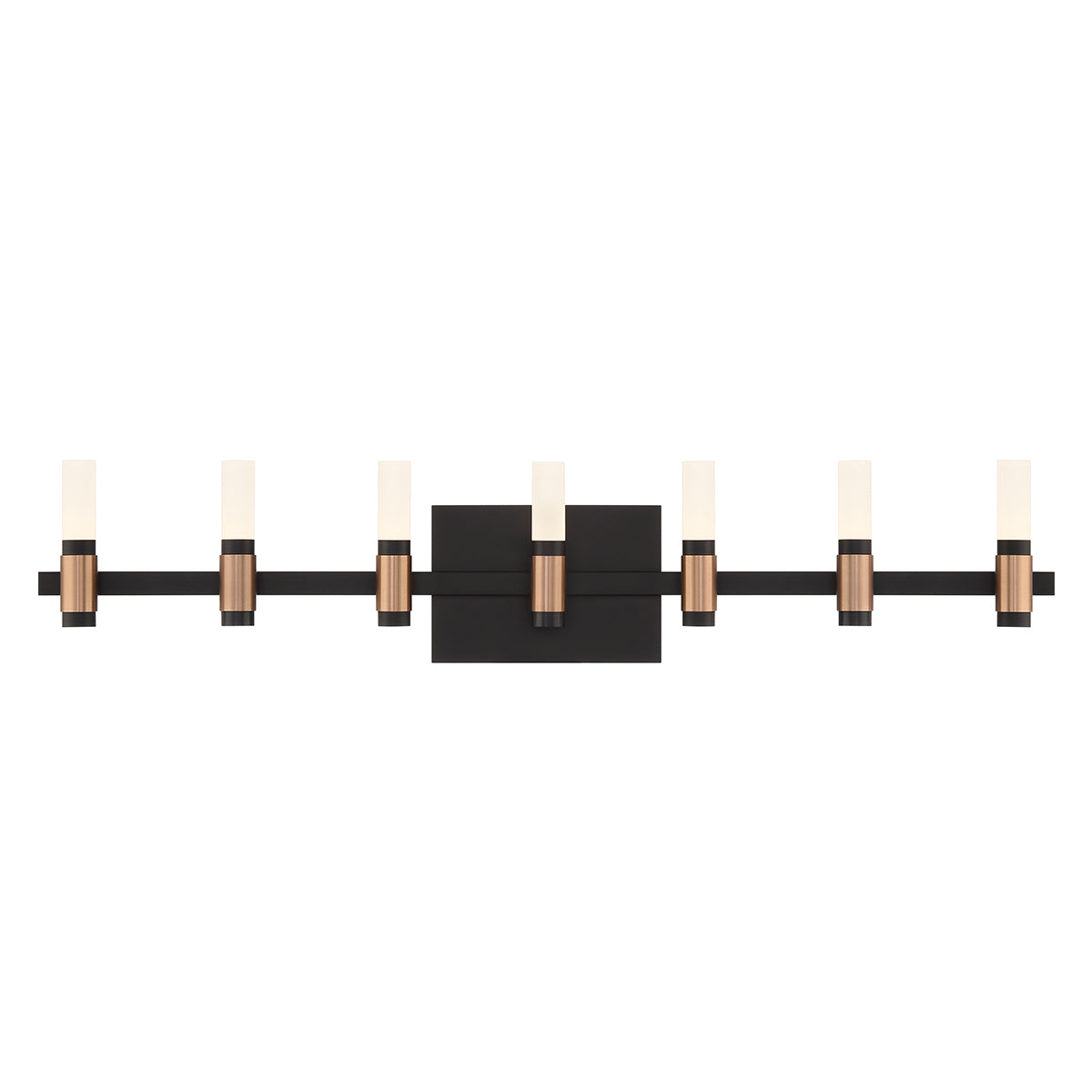 Eurofase Lighting Albany 32" 7-Light Dimmable Integrated LED Brass & Black Vanity Light