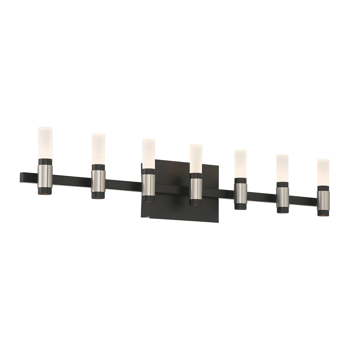 Eurofase Lighting Albany 32" 7-Light Dimmable Integrated LED Silver & Black Mix Vanity Light